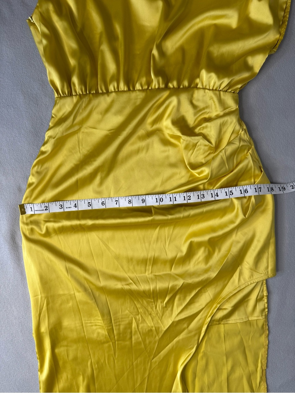 Hello Molly Elite Girl Yellow Gold Satin One Shoulder Maxi Dress Size 6 NWT - Picture 11 of 14